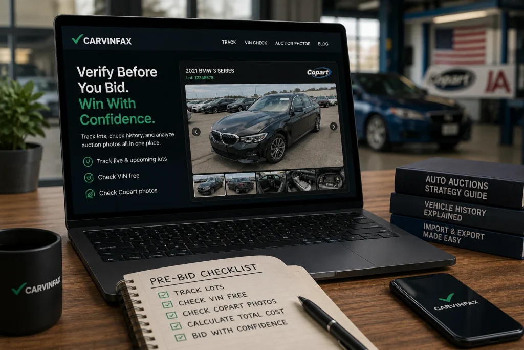 How to Verify a Copart or IAAI Car Before Bidding: Tracking, VIN, and Photos