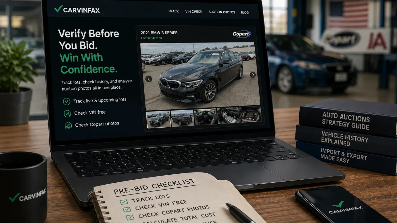 How to Verify a Copart or IAAI Car Before Bidding: Tracking, VIN, and Photos
