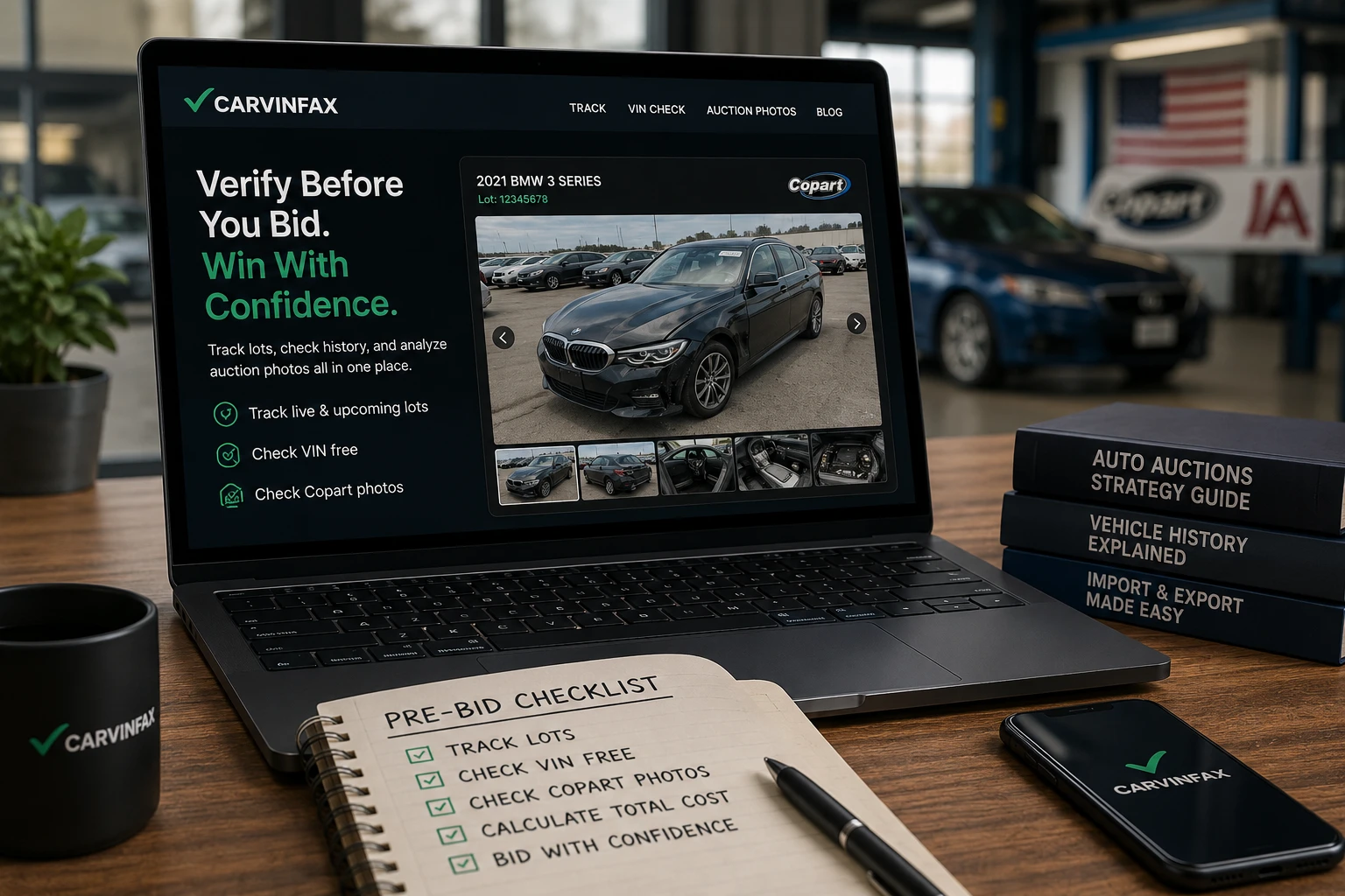 How to Verify a Copart or IAAI Car Before Bidding: Tracking, VIN, and Photos